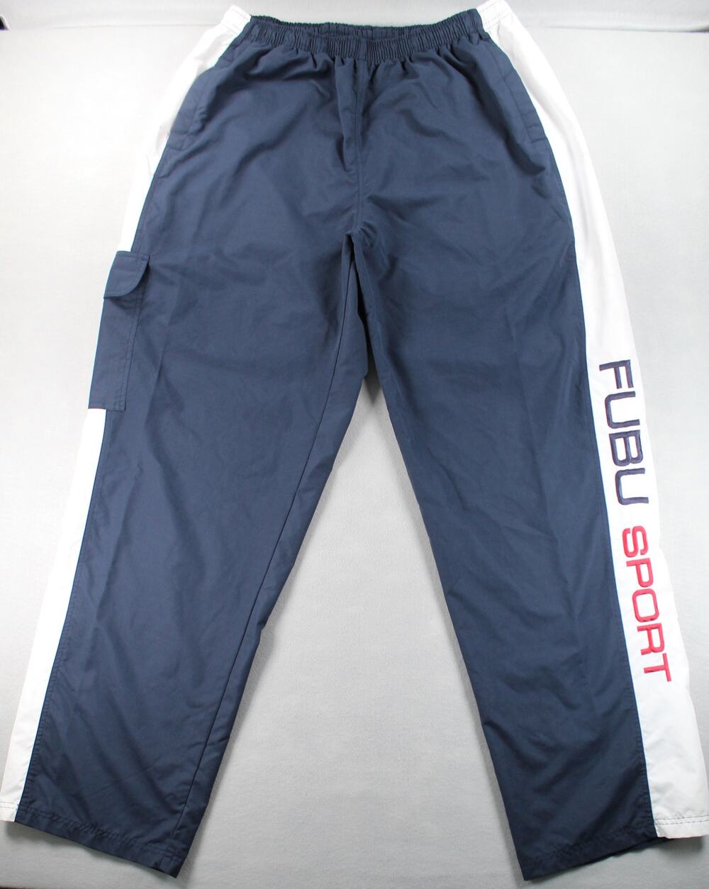 FUBU Sport Y2K Blue White Stripe Track Pants Mens XXL
